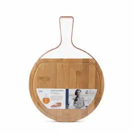 Dërrasë Prerëse Bambuje Rrethore O'lala Design me Menteshë Raketë, 32 cm