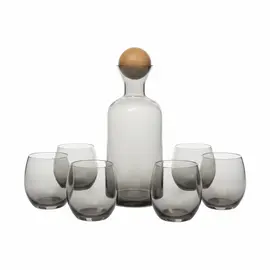 Kane dhe Gota Qelqi Gri me Tapë Druri – Set Modern Minimalist