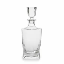 Karahafe Kristali pa Plumb për Uiski & Konjak, Dizajn Luksoz me Tapa Katrore