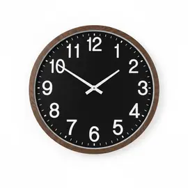 Ore Muri Rrethore me Kornizë Dru dhe Fushë të Zezë, Dizajn Minimalist