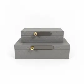 Kuti Bizhuterish / Set 2 cope / Gri - Gri e erret