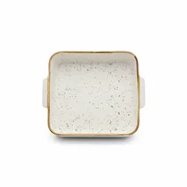 Tave Pjekje / 23x5cm / Bardhe - Gold / Porcelan
