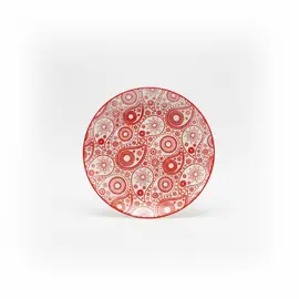 Pjate / 19cm / Bardhe - Kuqe / Porcelan