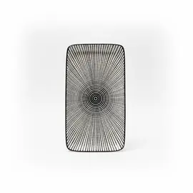 Pjate Servirje / 20.5x11.5cm / Bardhe - Zeze / Porcelan / Katror