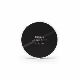 Coaster set / 10cm / Rreth / Porcelan / Fushe e zeze + Tekst i bardhe