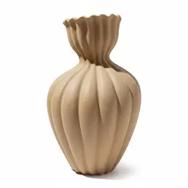 Vazo Dekorative Qeramike Sand, 21x21x33 cm, Dizajn i Valëzuar Mat