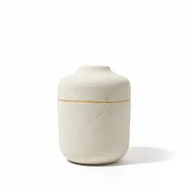 Vazo Dekorative Qeramike, Ngjyrë Bezhë me Efekt Guri, 15 x 15 x 18 cm – Stil Modern Minimalist