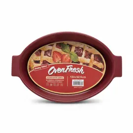 Danny Home OvenFresh Enë Pjekjeje Gres Ovale 13in/32.5cm, E Kuqe