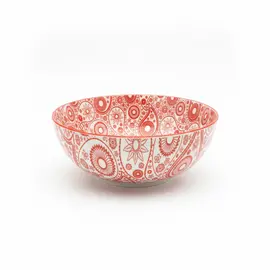 Tas Sallate / 20x20cm / Bardhe - Kuqe / Porcelan