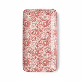 Pjate e thelle / 23cm / Bardhe - Kuqe / Porcelan / Katror