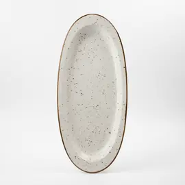 Pjate / 42cm / Bardhe - Gold / Porcelan