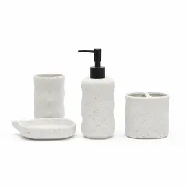 Aksesore Tualeti / Set 4 cope / Gri Efekt Guri me Kok te Zeze