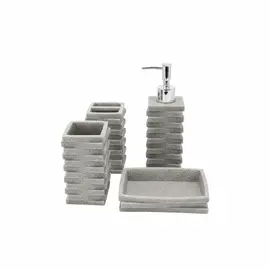 Aksesore Tualeti / Set 4 cope / Gri / Material Guri kok metalike dizajn me dhembeza