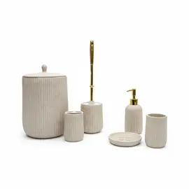 Aksesore Tualeti / Set 6 cope /Bezhe / Material Guri