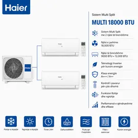 Kondicioner Multi Split Haier Inverter A+++ me 2 Njesi 9000 & 12000 BTU