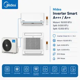 Kondicioner Multi Split Midea 18000 BTU Inverter me 2 Njesi 9000 & 12000 BTU