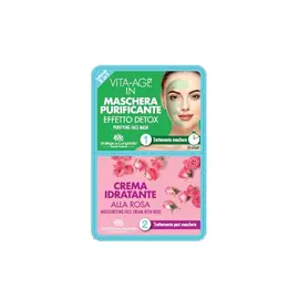 Maskë detoksike 2 në 1 TRAJTIM FYTYRË + krem hidratues trëndafili