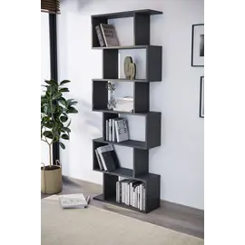 MOBILJE ZiGZAG BOOKSHELF WITH 6 SHELVES - ANTHRACITE
