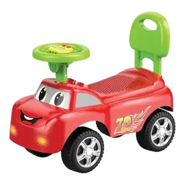 Makinë edukative për ecje, i kuq me timon dhe tinguj
