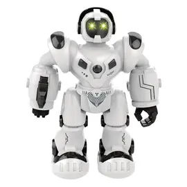 Robot hapësinor i bardhë me bateri me tinguj të lehtë dhe lëvizje 20cm