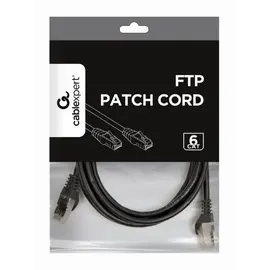 Kabllo GEMBIRD FTP Cat6 Patch Cord, E Zezë, 2 m (PP6-2M/BK)