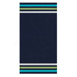 Peshqir plazhi ngjyrë blu e errët me vija 70x140 cm