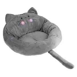 Krevat pellushi për mace gri me veshë dhe bisht 50cm