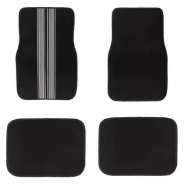 Set dyshekë makinash me shirit argjendi të zi - 4 copë