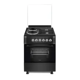 Sobë LIVIN F6TX22E5-B – 2 Gazi + 2 Elektrike, 60×60 cm, e Zeze