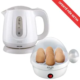 Set Ibrik Elektrik VIVAX WH-103WB 1.0L 1100W + Zierëse Vezësh ADLER AD 4459 450W