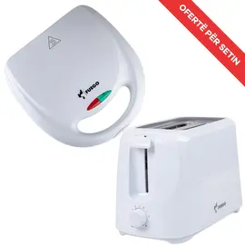 Set Toster Fuego EL-07A 750W me Pllaka Jo Ngjitëse + Thekëse Buke Fuego TA1057 700W