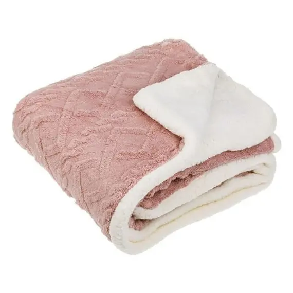 Batanije e butë ngjyrë rozë me push 160x130cm