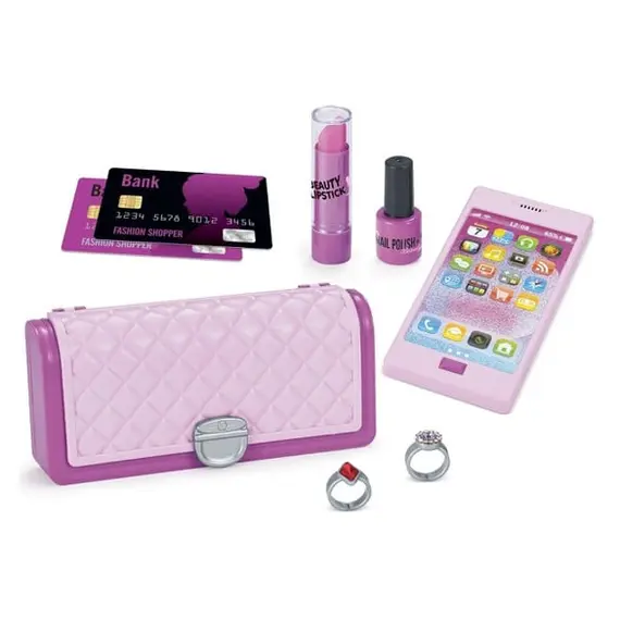 Set lodra për vajza me çantë aksesorësh dhe celular me zë dhe dritë - 8 copë