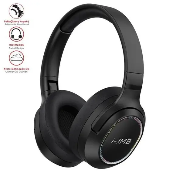 Kufje bluetooth të palosshme të zeza me RGB i-JMB