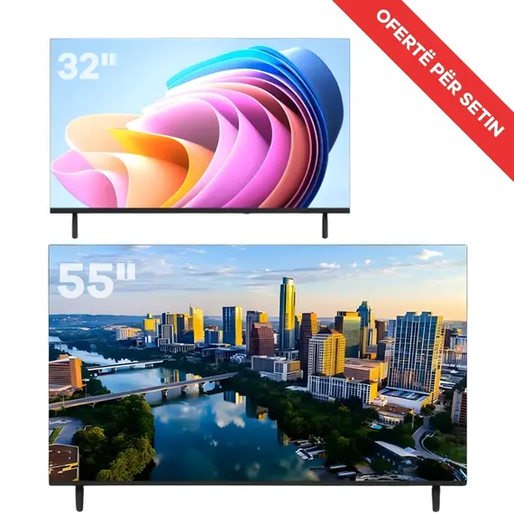 Set TV Elektra 55" 4K UHD Smart Vidaa Frameless + TV Elektra 32" HD