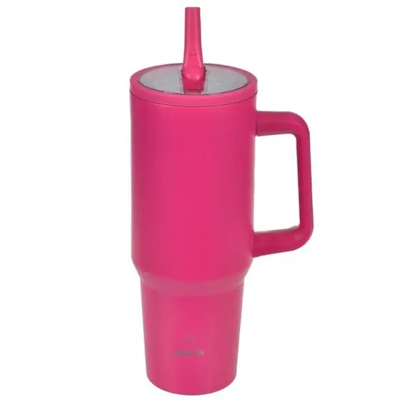 Gotë termike me dorezë ngjyrë rozë me pipë 1200 ml