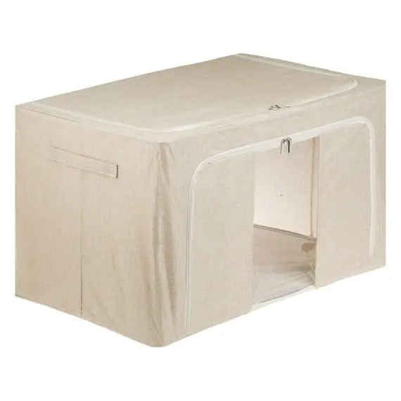 Kuti për organizimin e rrobave me kornizë bezhë 70x43x40cm