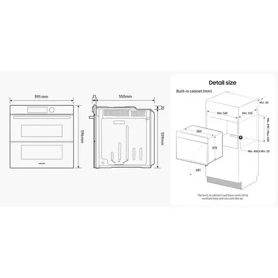 Furrë Samsung NV7B4430ZAB/U3 – Dual Cook, 76L, A+ (Bespoke Black), 6 imazh