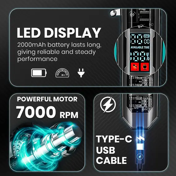 Makineri Qethjeje VGR V-900 Profesionale Cord & Cordless me Bateri 700 mAh, 5 imazh