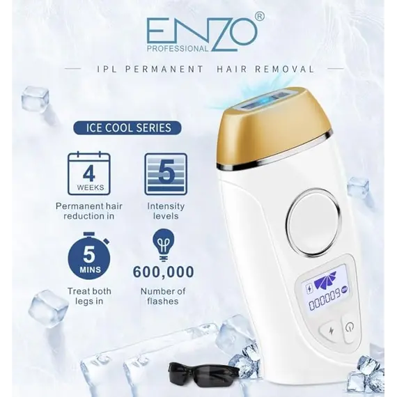 Epilator Lazer ENZO ICE T7 Profesional me Teknologji ICE për Heqje Qimesh Afatgjatë, 2 imazh