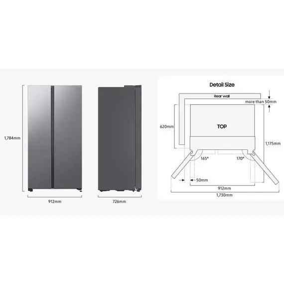 Frigorifer Samsung RS70F64KEFEO Side by Side 640 L No Frost me Wi-Fi & AI Energy Mode, 4 imazh