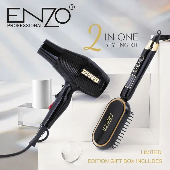 Stilues Flokësh ENZO EN-6304 One Step 2-në-1 me Teknologji Jonike, 2000W dhe Motor DC Profesional, 4 imazh