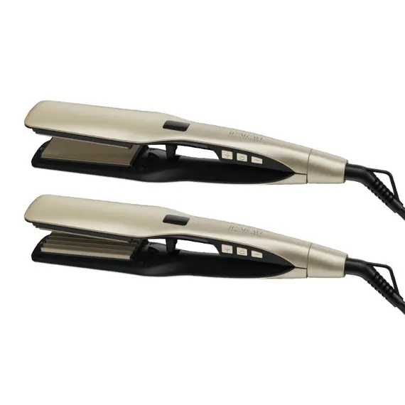 Pjaster Flokësh IPARAH P-115B 2në1 Profesionale me Pllaka të Gjera Qeramike, LED Display dhe Auto Shut-Off, 2 imazh