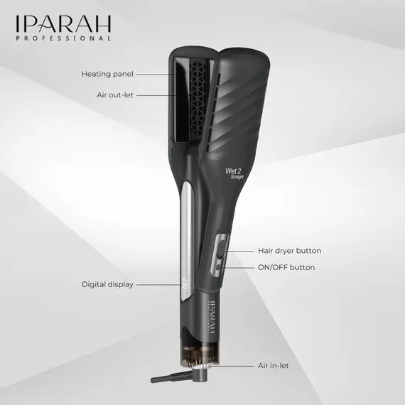 Stilues Flokësh IPARAH P-100 2-në-1 Duet me Ajër të Nxehtë, BLDC Motor, Jonik dhe Pllaka Qeramike, 3 imazh