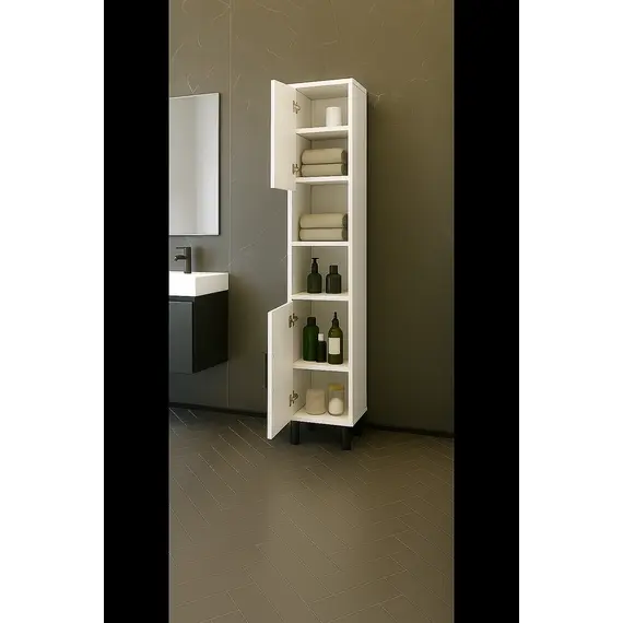 Mobilje SLIMORA Dollap banjoje i bardhë, 2 imazh