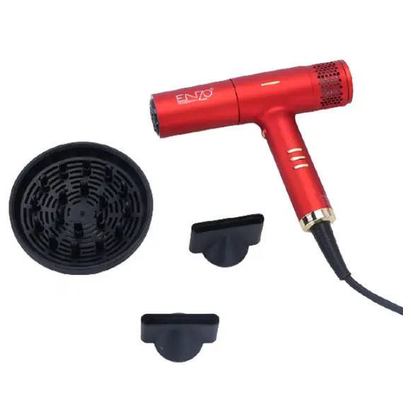 Tharëse Flokësh ENZO EN-6002 me 2 Shpejtësi, 3 Temperatura dhe Cool Shot – Ngjyrë e Kuqe