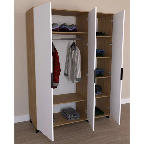 Mobilje AMELIA PLUS Dollap veshjesh i bardhë/Atlantik, 2 imazh