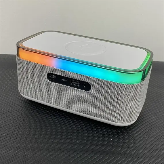 Boks Bluetooth MD-S300 me Orë Alarm LED, Karikim Wireless 15W dhe Dritë Ambienti, 7 imazh