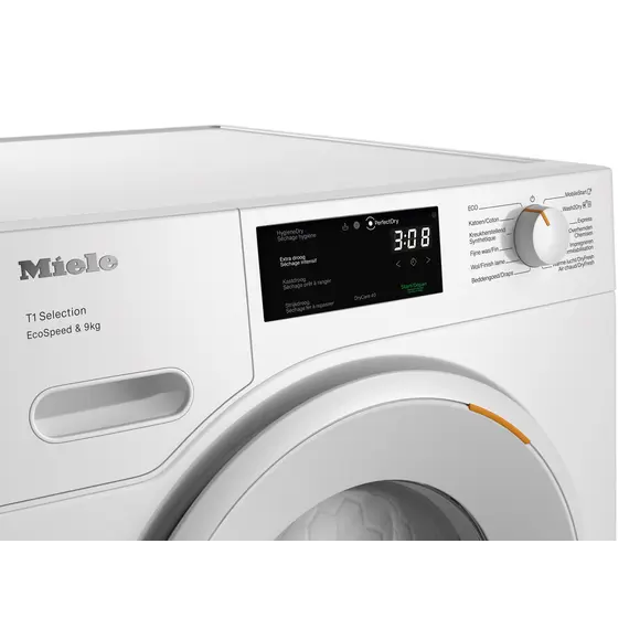 Tharëse Rrobash Miele TSD 643 WP 9 kg – Heat Pump, EcoSpeed, Wash2Dry, DryCare40, Klasa C, 3 imazh