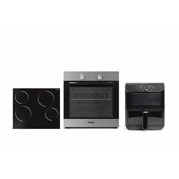 Set Furre & Pianurë Qeramike VIVAX BO-624MH X / BH-04MVC + Air Fryer VIVAX DFA-617DB 6L